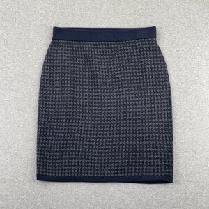 Y2K The Limited Knit Mini Skirt Size M Navy Blue Gray Checkered Academia Preppy
